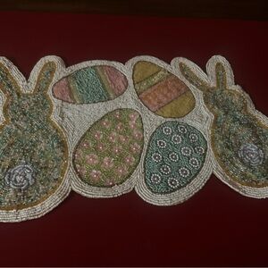 Nicole Miller beaded Easter table runner